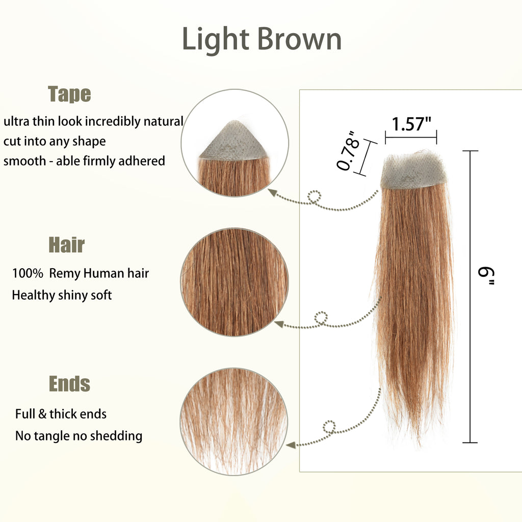 viviaBella human hair bald spot hair patch toupee scar human hair replacement hairline loss straight Tape for men and women