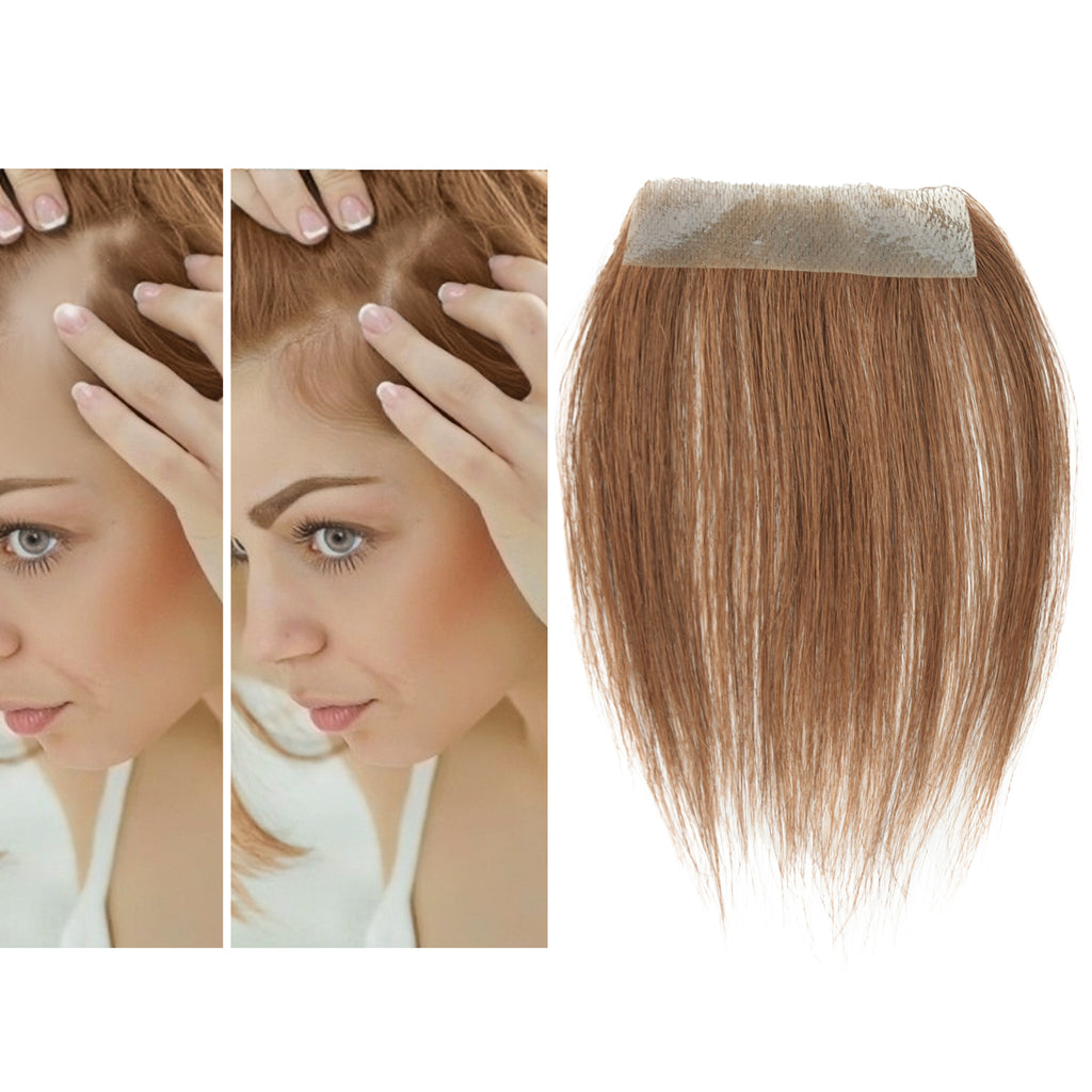 viviaBella human hair bald spot hair patch toupee scar human hair replacement hairline loss straight Tape for men and women