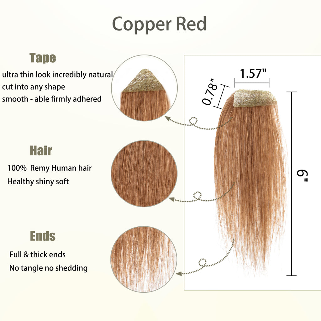 viviaBella human hair bald spot hair patch toupee scar human hair replacement hairline loss straight Tape for men and women
