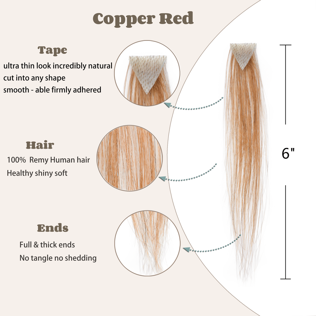 viviaBella human hair hairloss on temples bald spot toupee scar human hair replacement hairline straight Tape-on Triangle hair patch for men and women（2Pcs）