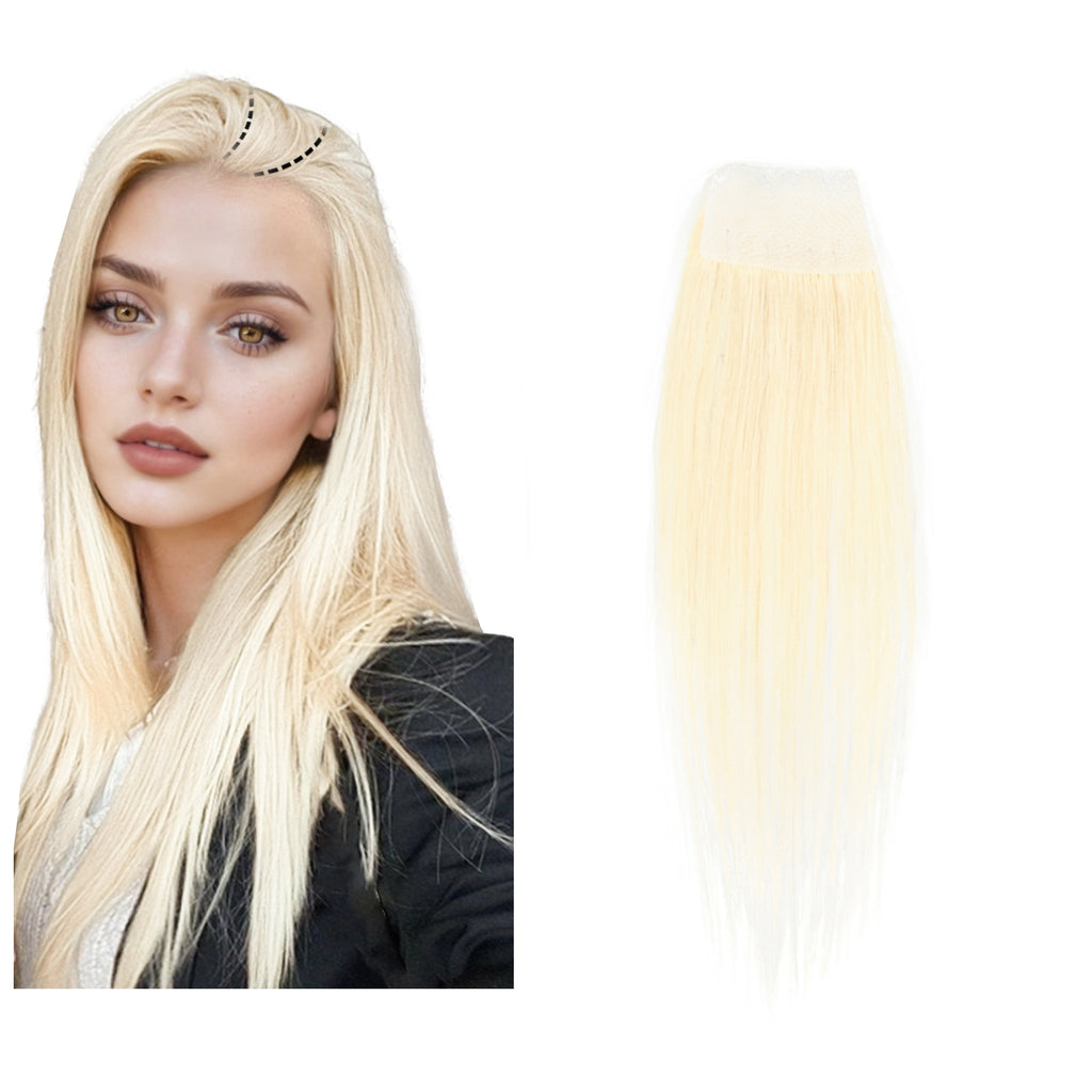 viviaBella human hair bald spot hair patch toupee scar human hair replacement hairline loss straight Tape for men and women