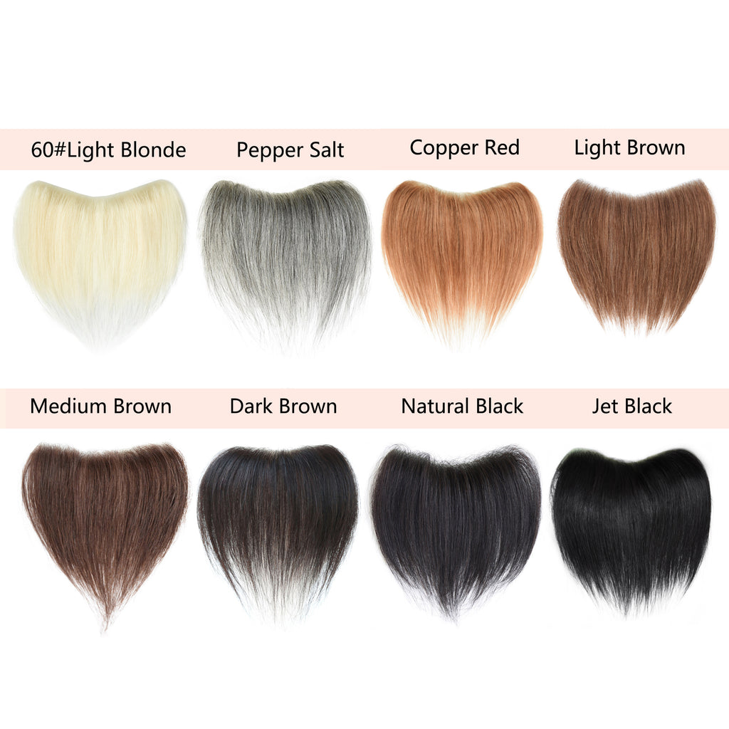viviabella Frontal Hairpiece for men Natural Black Hair Extension Hairline Loss Straight Tape in Human Hair Toppers Replacement Toupee