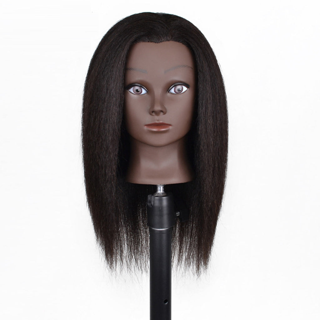 Viviabella Mannequin Head 100% human Hair Manikin Head Styling Hairdresser Training Head Cosmetology Doll Head for Hairstyling and Braid