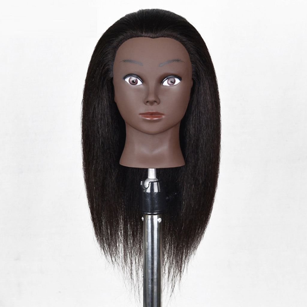 Viviabella Mannequin Head 100% human Hair Manikin Head Styling Hairdresser Training Head Cosmetology Doll Head for Hairstyling and Braid