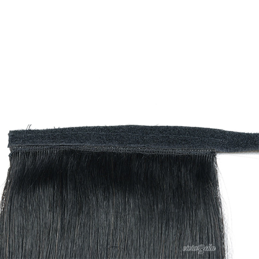 Silky Straight Pony Tail Virgin Human Hair Extension, Jet Black