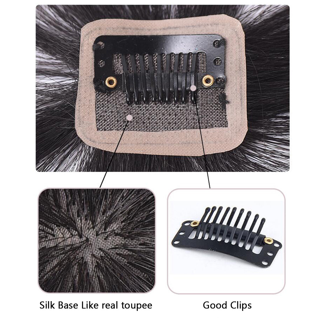 viviaBella Human Hair Clip in Hair Bangs 3D Clip-on Bangs Topper Real ...