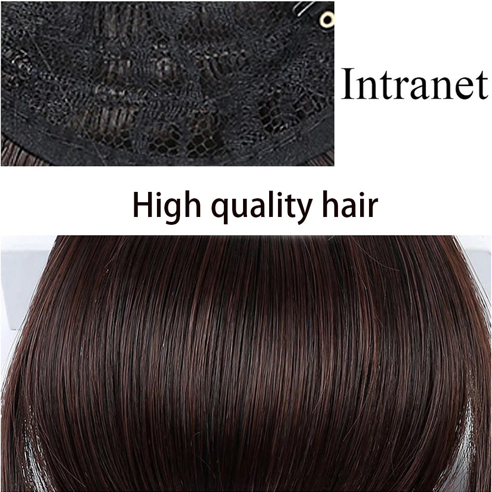 Viviabella Classic Synthetic Short Curly Retro Bangs For Women Clip In Retro Bangs Fringe Extension Natural Synthetic Bangs Hairpieces