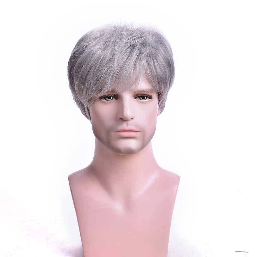 viviaBella Short Hair for Men Heat Resistant Synthetic Hair Wig for Men
