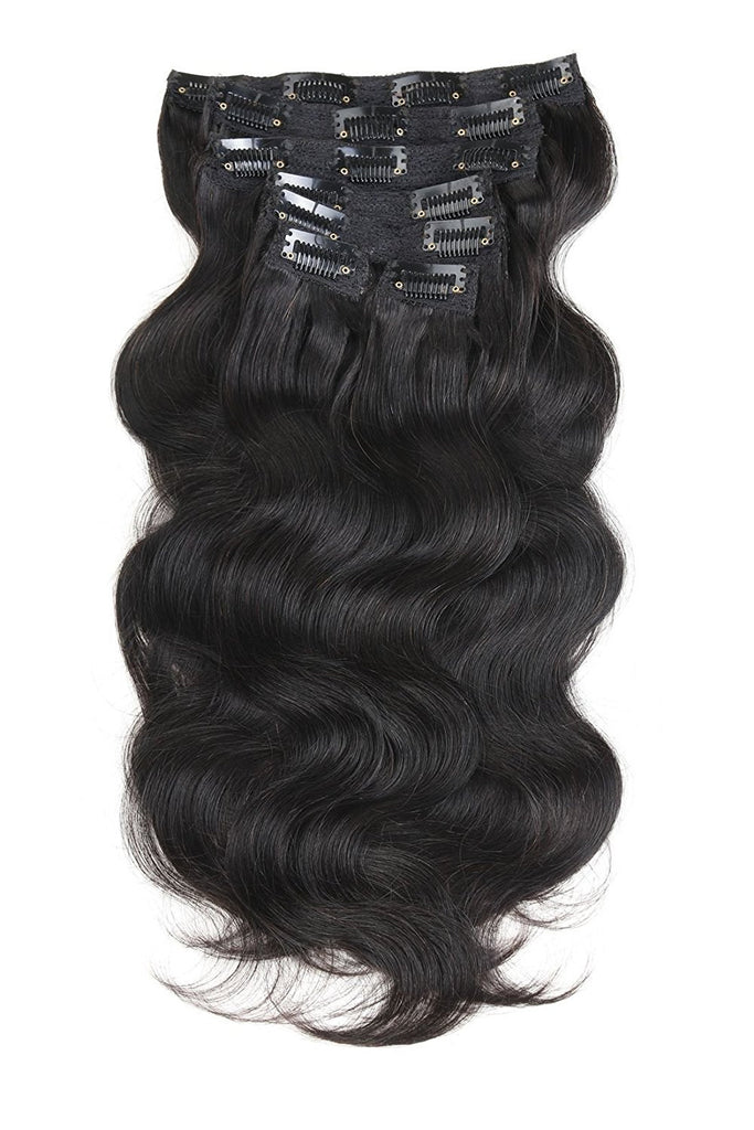 Full Head Clip in Hair Extensions Body Wave Human Hair Brazilian Virgin Hair Double Weft 7Peices/set 22inch-28inch