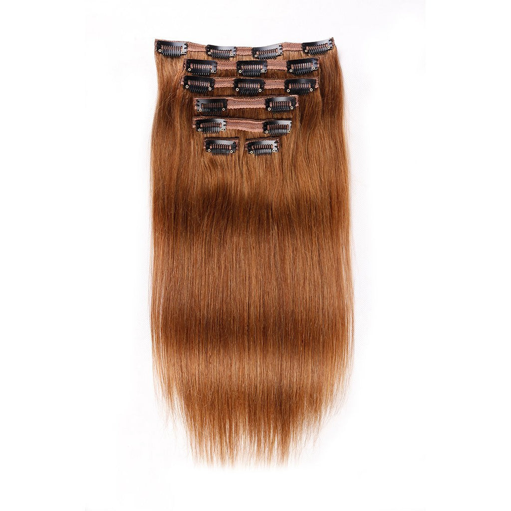 160 Gram 20"-24" Straight Clip in Hair Extensions Human Hair Brazilian Virgin Hair Double Weft Full Head Straight 7 Pieces/set