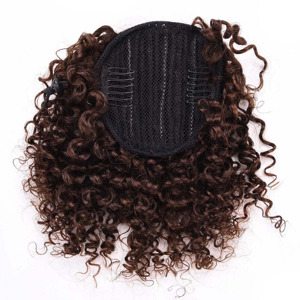 Jerry Curly Ponytail Hair Piece Clip ins Brazilian Virgin Hair Top Closure Ponytail