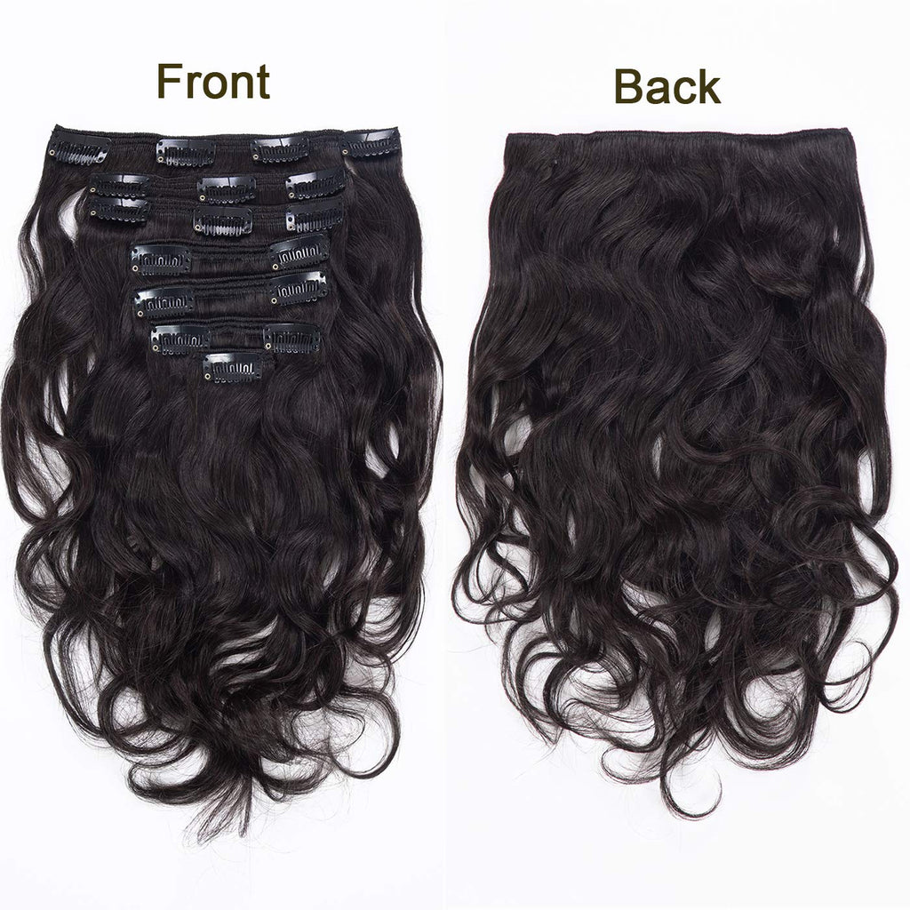 Full Head Clip in Hair Extensions Body Wave Human Hair Brazilian Virgin Hair Double Weft 7Pcs/lot 100g/set