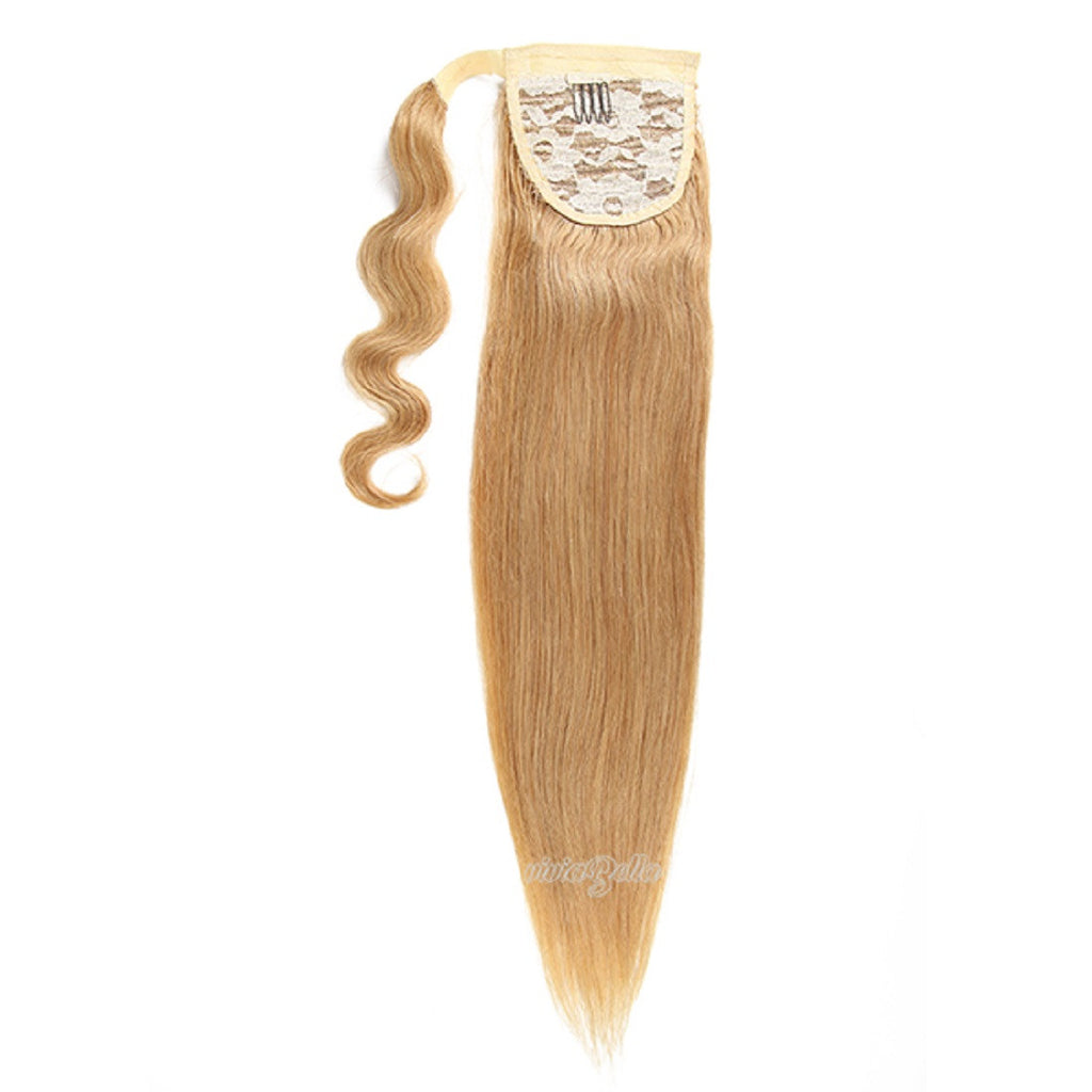 Dirty Blonde Silky Straight Ponytail Virgin Human Hair Extension (#27)