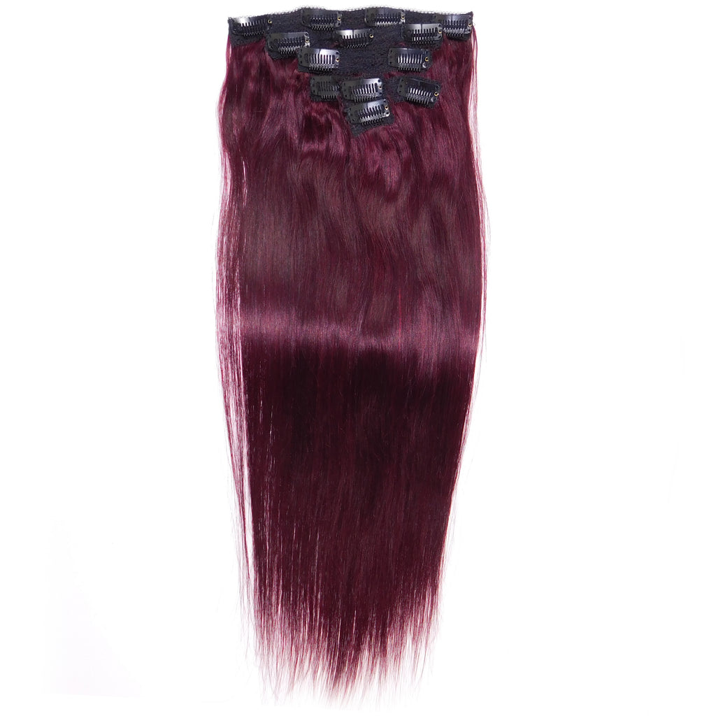 80 Gram 12“-16” Straight Clip in Hair Extensions Human Hair Brazilian Virgin Hair Double Weft Full Head Straight 7 Pieces/set