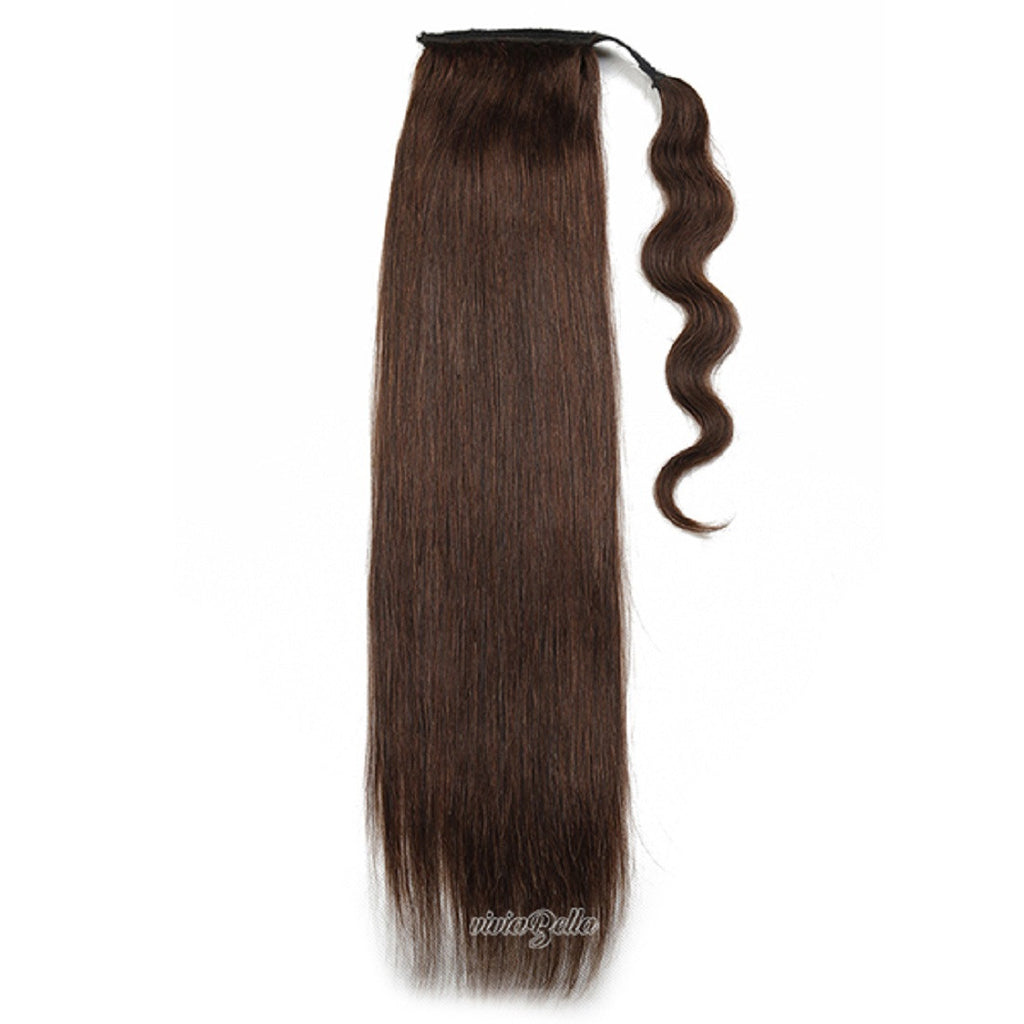 Dark Brown Silky Straight Ponytail Virgin Human Hair Extension（#2）