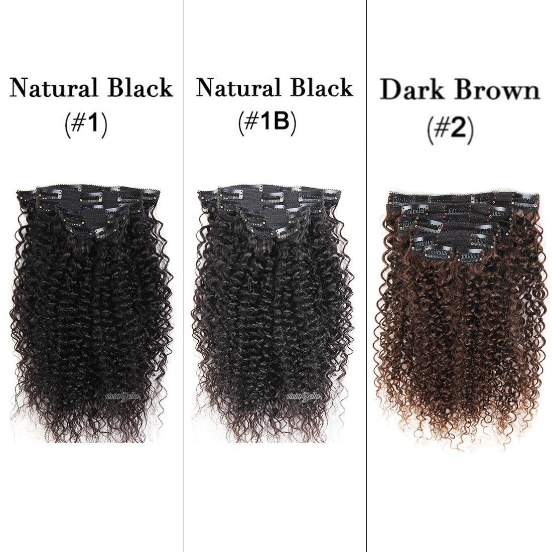 Clip In 3B & 3C & Curly Hair Extensions for Black Hair