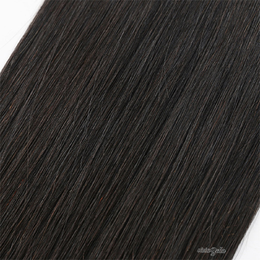 Natural/Off Black Silky Straight Ponytail Virgin Human Hair Extension