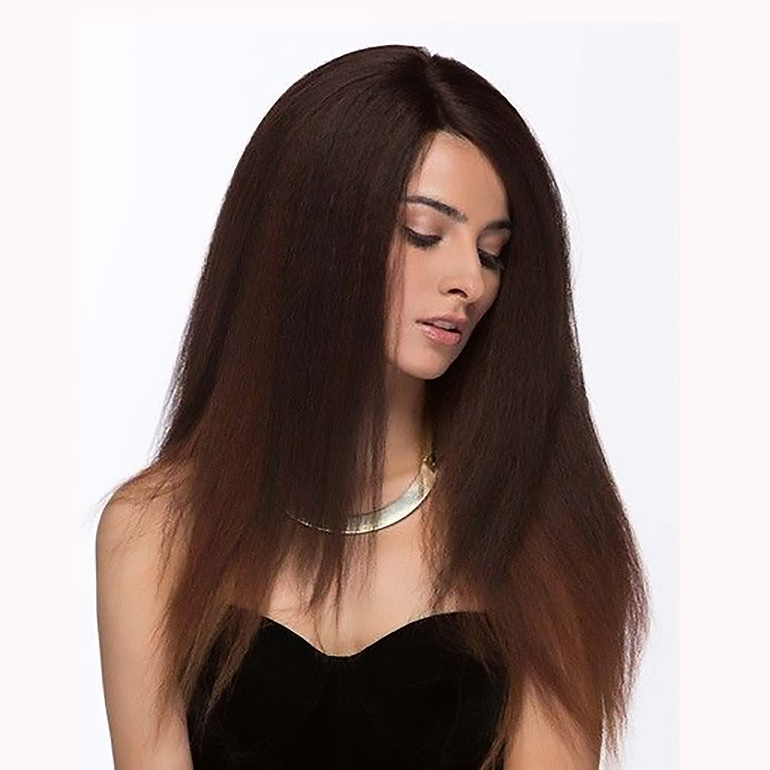 Kinky Straight Hair Clip in Hair Extension Human Hair Nature Full