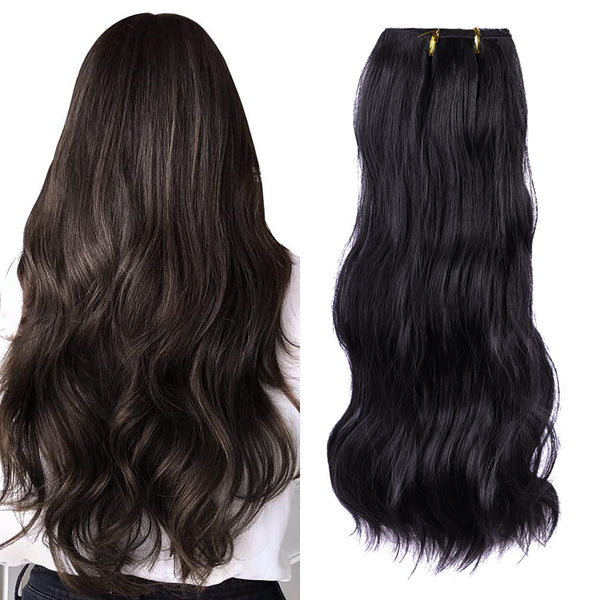 viviaBella hair Clip in Hair Extensions 4Pcs 13 Clips Curly Wavy Straight Thick Clip on Synthetic Hair Extension Hairpieces