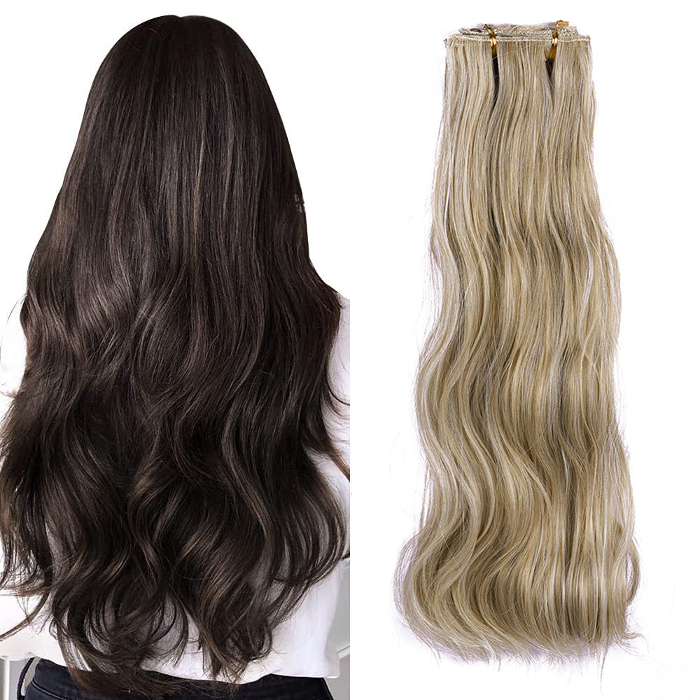 viviaBella hair Clip in Hair Extensions 4Pcs 13 Clips Curly Wavy Straight Thick Clip on Synthetic Hair Extension Hairpieces